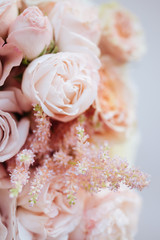 Wedding flowers, bridal bouquet closeup.