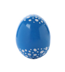 Decorated Easter egg on white background. Festive tradition
