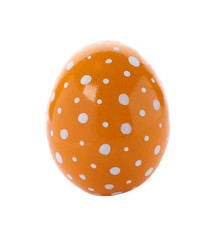 Decorated Easter egg on white background. Festive tradition