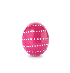 Decorated Easter egg on white background. Festive tradition