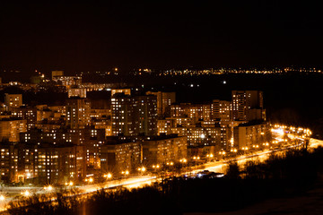 Fototapeta na wymiar Night town panorama