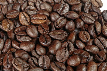 Well-stocked coffee beans background.