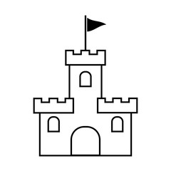 Vector illustration of the icon of an old building, fortress, castle - Vector