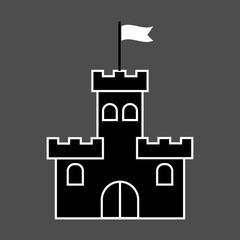 Castle icon, fortress sign. Vector illustration - Vector