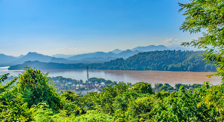 Fototapeta na wymiar Mekong River view from Phou Si Hill Laos