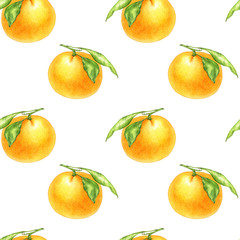 orange tangerine drawing in watercolor