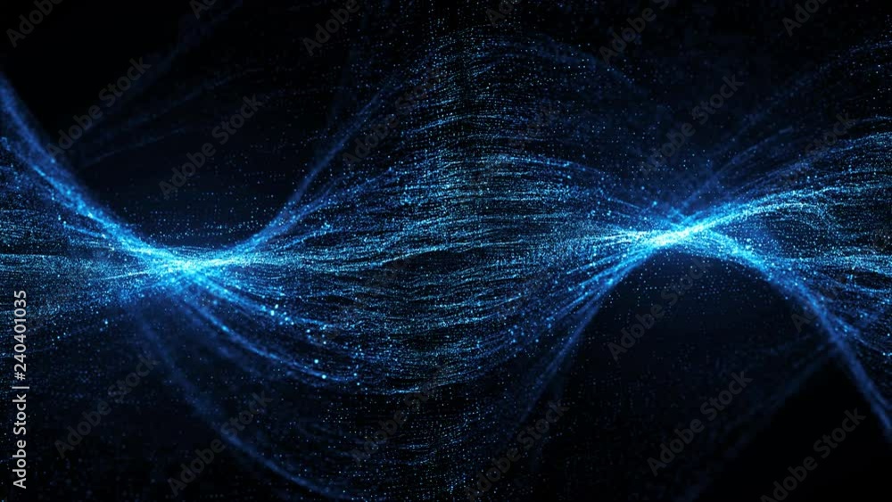 Poster 3d render abstract background with complex twisted particles. structures and detailed lines of parti