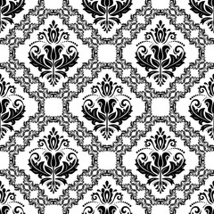 Fototapeta premium Classic seamless vector pattern. Damask orient ornament. Classic vintage black and white background. Orient ornament for fabric, wallpaper and packaging