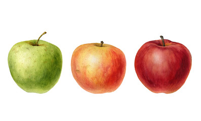 watercolor drawing apples