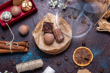Chocolate candies in gift box
