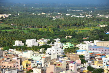 Fototapeta na wymiar Namakkal, Tamilnadu - India - October 17, 2018: Namakkal View from Hillock