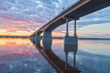 Bridge over Kama river in Perm