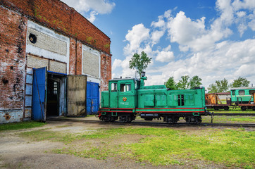 TU4 diesel locomotive near the depot