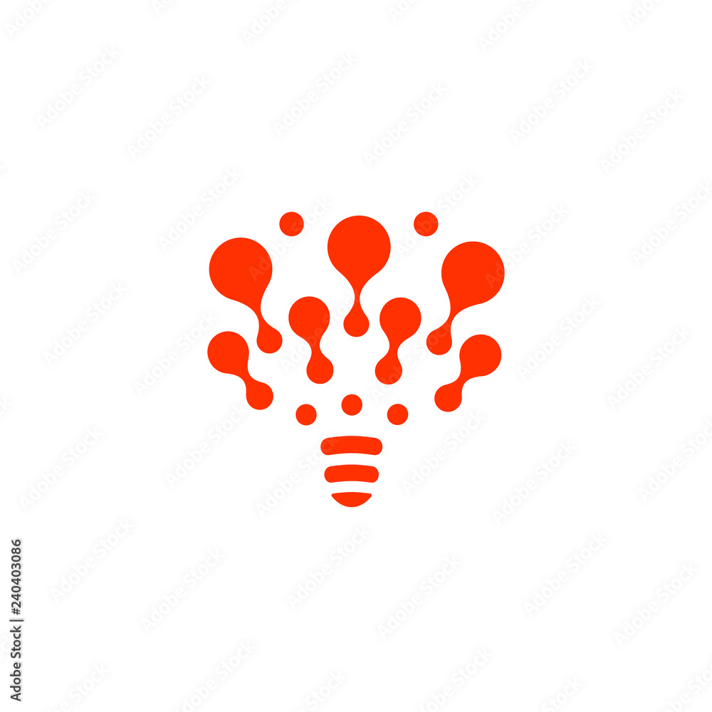 Poster lamp logo silhouette design vector template. think idea concept. brain storm power thinking brain li