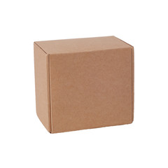 Cardboard box isolated on a white background.