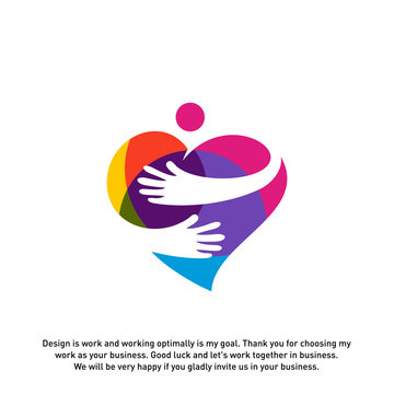 Love Hearth Care logo concept, Love People logo template, Charity logo template vector - Vector