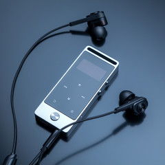 mp3 player on gray background