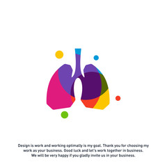 Lungs with Colorful logo vector concept, Health lungs logo designs template, template - Vector