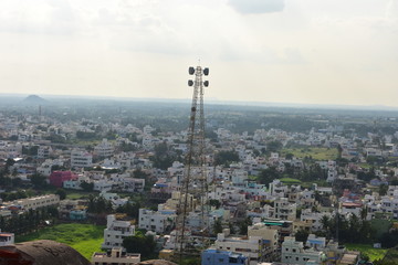 Obraz premium Namakkal, Tamilnadu - India - October 17, 2018: Namakkal Fort and City view