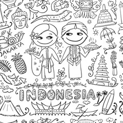 Travel to Indonesia. Seamless pattern for your design