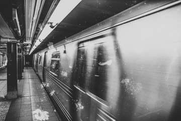 Old picture New York subway train