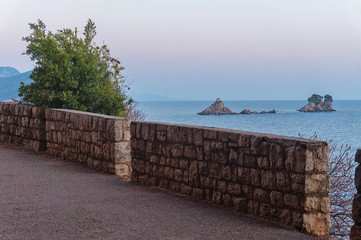 Obraz premium Scenic view of islands Sveta Nedelja and Katic, Montenegro