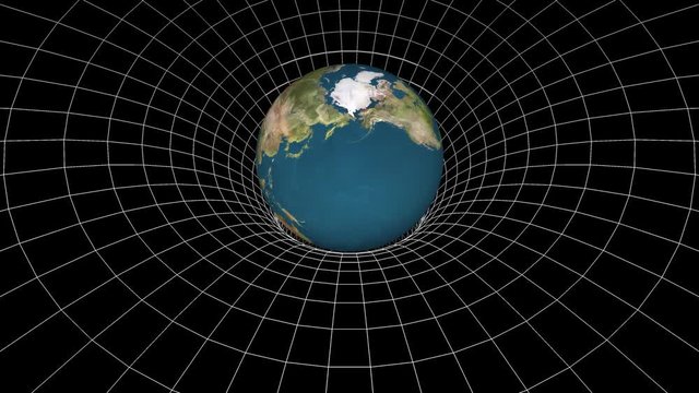 earth planet rotation space time bend pit funnel seamless loop animation background New quality universal science cool nice 4k 3d stock video footage