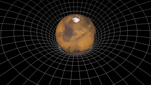 Mars planet rotation space time bend pit funnel seamless loop animation background New quality universal science cool nice 4k 3d stock video footage