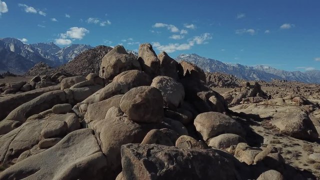 Desert Rock Formations Alabama Hills Aerial View