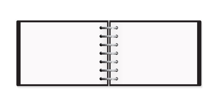 A5 Horizontal Notepad Metal Spring Mockup Isolated
