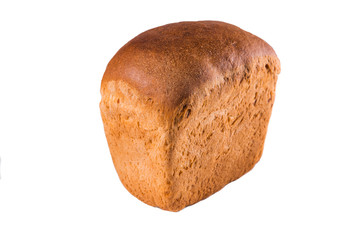 fresh delicious bread, white loaf, white background