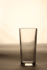 Empty glass on a table a transparent background