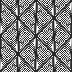 Abstract monochrome seamless hand drawn pattern