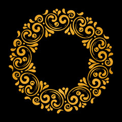 Elegant hand drawn retro floral frame