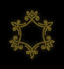 Elegant hand drawn retro floral frame