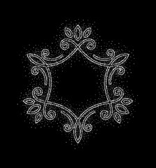 Elegant hand drawn retro floral frame