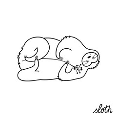 Vector illustration of cute character sloth