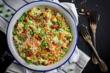 Easy peasy risotto chilli mint crumbs