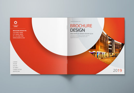 Square Business Report Cover Layouts with Circle Elements