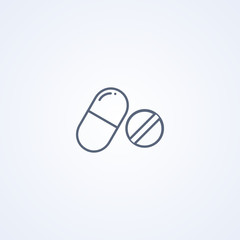 Medical pills, vector best line icon