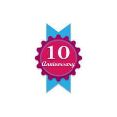 Anniversary, 10 years multicolored icon. Can be used for web, logo, mobile app, UI, UX