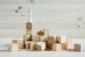 Business hierarchy. Strategy concept with chess pieces.