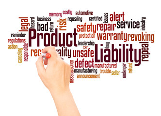Product Liability word cloud hand writing concept - obrazy, fototapety, plakaty