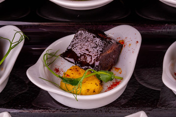 A fried roe with souffle from a celery