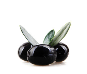 Black Olives Isolated On White Background