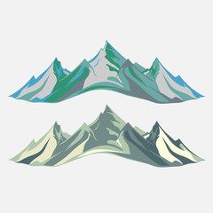 Mountaineering and Traveling Vector Illustration. Landscape Moun