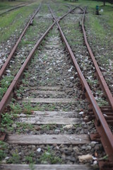 Fototapeta na wymiar train rails perspective. railway transportation