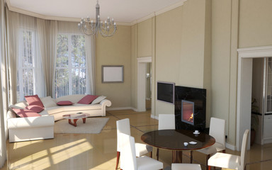 interior visualization, 3D illustration