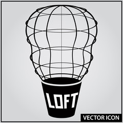 loft style interior design vector icon © portorg