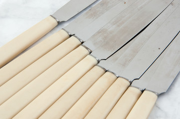 Set of ten vintage knives